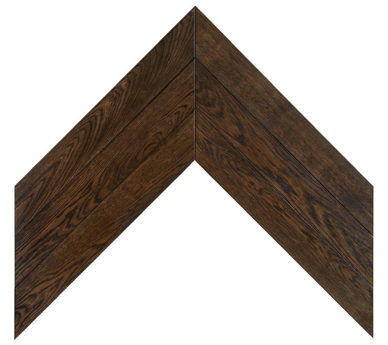 Chevron oak parquet in a dark espresso finish