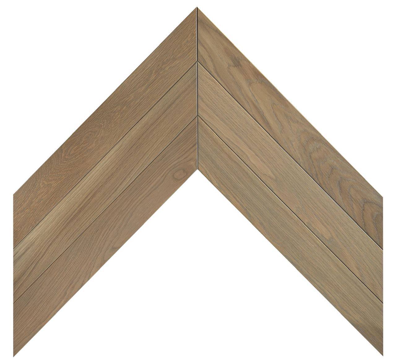 Chevron oak parquet in a cool silver dune finish